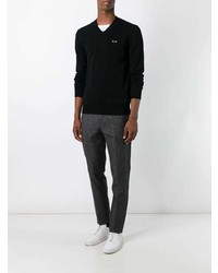 schwarzer Pullover mit einem Rundhalsausschnitt von Comme Des Garcons Play