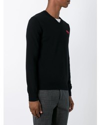 schwarzer Pullover mit einem Rundhalsausschnitt von Comme Des Garcons Play