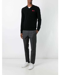 schwarzer Pullover mit einem Rundhalsausschnitt von Comme Des Garcons Play