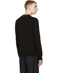 schwarzer Pullover mit einem Rundhalsausschnitt von Comme des Garcons