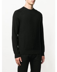 schwarzer Pullover mit einem Rundhalsausschnitt von Emporio Armani