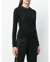 schwarzer Pullover mit einem Rundhalsausschnitt von Dsquared2