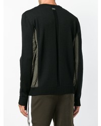 schwarzer Pullover mit einem Rundhalsausschnitt von Les Hommes Urban