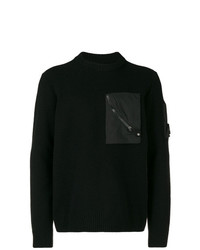 schwarzer Pullover mit einem Rundhalsausschnitt von CP Company