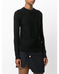 schwarzer Pullover mit einem Rundhalsausschnitt von Dsquared2