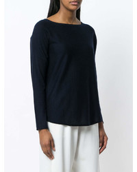 schwarzer Pullover mit einem Rundhalsausschnitt von Snobby Sheep