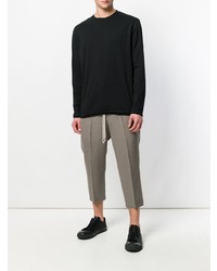 schwarzer Pullover mit einem Rundhalsausschnitt von Damir Doma