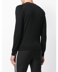 schwarzer Pullover mit einem Rundhalsausschnitt von John Smedley