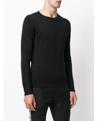 schwarzer Pullover mit einem Rundhalsausschnitt von John Smedley