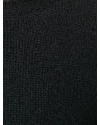 schwarzer Pullover mit einem Rundhalsausschnitt von Roberto Collina