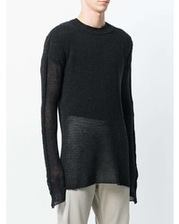 schwarzer Pullover mit einem Rundhalsausschnitt von Lost & Found Rooms