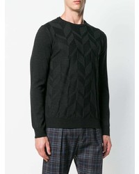 schwarzer Pullover mit einem Rundhalsausschnitt von Corneliani