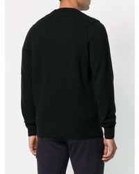 schwarzer Pullover mit einem Rundhalsausschnitt von CP Company