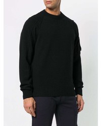 schwarzer Pullover mit einem Rundhalsausschnitt von CP Company