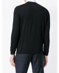 schwarzer Pullover mit einem Rundhalsausschnitt von Ps By Paul Smith