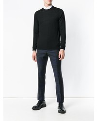 schwarzer Pullover mit einem Rundhalsausschnitt von Ps By Paul Smith