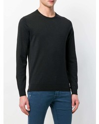 schwarzer Pullover mit einem Rundhalsausschnitt von Paolo Pecora