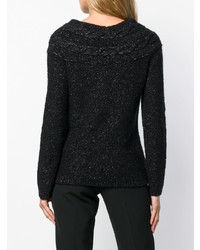 schwarzer Pullover mit einem Rundhalsausschnitt von Blugirl