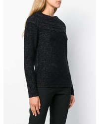 schwarzer Pullover mit einem Rundhalsausschnitt von Blugirl