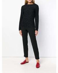 schwarzer Pullover mit einem Rundhalsausschnitt von Blugirl