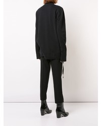 schwarzer Pullover mit einem Rundhalsausschnitt von Ann Demeulemeester