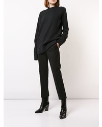 schwarzer Pullover mit einem Rundhalsausschnitt von Ann Demeulemeester