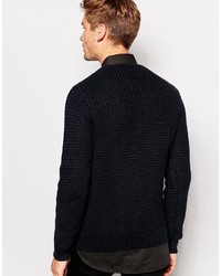 schwarzer Pullover mit einem Rundhalsausschnitt von Replay