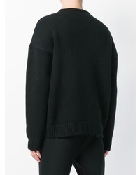 schwarzer Pullover mit einem Rundhalsausschnitt von DSQUARED2