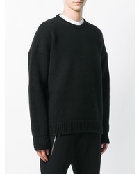 schwarzer Pullover mit einem Rundhalsausschnitt von DSQUARED2