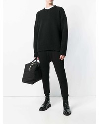 schwarzer Pullover mit einem Rundhalsausschnitt von DSQUARED2