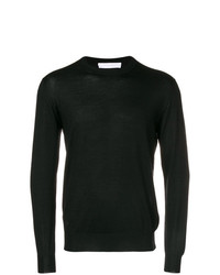 schwarzer Pullover mit einem Rundhalsausschnitt von Cruciani