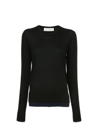 schwarzer Pullover mit einem Rundhalsausschnitt von Cyclas