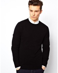 schwarzer Pullover mit einem Rundhalsausschnitt von Dazzlin