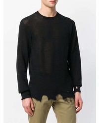 schwarzer Pullover mit einem Rundhalsausschnitt von Maison Flaneur