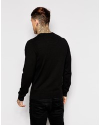 schwarzer Pullover mit einem Rundhalsausschnitt von Diesel