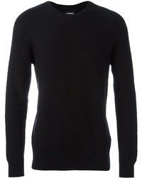 schwarzer Pullover mit einem Rundhalsausschnitt von Diesel