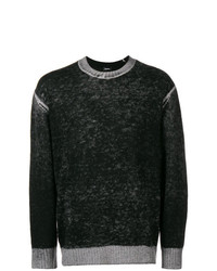 schwarzer Pullover mit einem Rundhalsausschnitt von Diesel