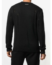 schwarzer Pullover mit einem Rundhalsausschnitt von Les Hommes