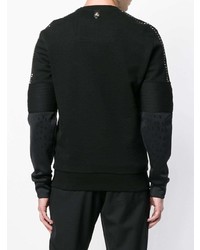 schwarzer Pullover mit einem Rundhalsausschnitt von Philipp Plein