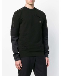 schwarzer Pullover mit einem Rundhalsausschnitt von Philipp Plein