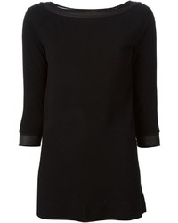 schwarzer Pullover mit einem Rundhalsausschnitt von Donna Karan