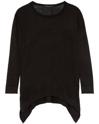 schwarzer Pullover mit einem Rundhalsausschnitt von Donna Karan