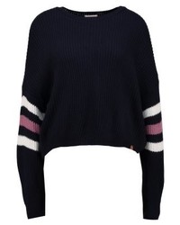 schwarzer Pullover mit einem Rundhalsausschnitt von Double Agent