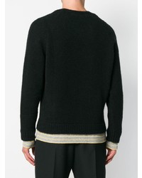 schwarzer Pullover mit einem Rundhalsausschnitt von Haider Ackermann