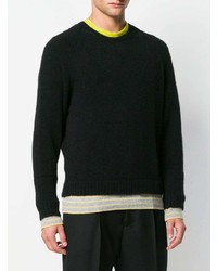 schwarzer Pullover mit einem Rundhalsausschnitt von Haider Ackermann