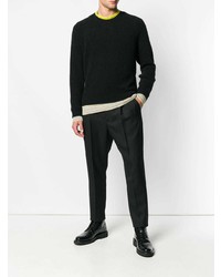 schwarzer Pullover mit einem Rundhalsausschnitt von Haider Ackermann