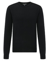 schwarzer Pullover mit einem Rundhalsausschnitt von Dreimaster