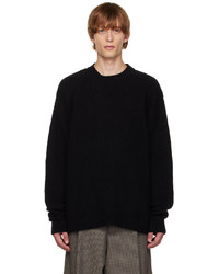 schwarzer Pullover mit einem Rundhalsausschnitt von Dries Van Noten