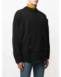 schwarzer Pullover mit einem Rundhalsausschnitt von Ader Error
