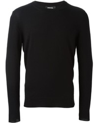 schwarzer Pullover mit einem Rundhalsausschnitt von DSQUARED2